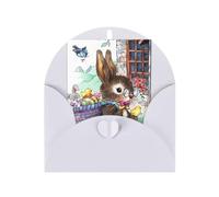 White Greeting Card â€“ Easter Bunny Print Blank Blessed Card for Birthday, Wedding, Valentine's Day & Party Invitation