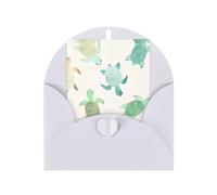 White Greeting Card â€“ Turtle write Print Blank Blessed Card for Birthday, Wedding, Valentine's Day & Party Invitation