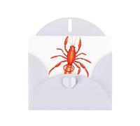 White Greeting Card DLXW Active crayfish Pattern for Christmas, Children's Birthday, Valentine's Day, Wedding Anniversary & Party Invitation