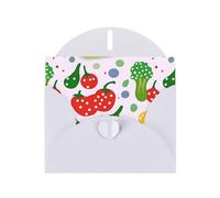 White Greeting Card DLXW Circles on vegetables Pattern for Christmas, Children's Birthday, Valentine's Day, Wedding Anniversary & Party Invitation
