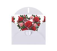 White Greeting Card DLXW Heart diamond among roses Pattern for Christmas, Children's Birthday, Valentine's Day, Wedding Anniversary & Party Invitation