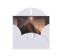 White Greeting Card DLXW Stars over the mountains Pattern for Christmas, Children's Birthday, Valentine's Day, Wedding Anniversary & Party Invitation