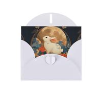 White Greeting Card DLXW The Rabbit Behind the Screen Pattern for Christmas, Children's Birthday, Valentine's Day, Wedding Anniversary & Party Invitation