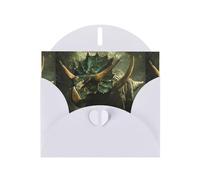White Greeting Card DLXW The terrifying triceratops Pattern for Christmas, Children's Birthday, Valentine's Day, Wedding Anniversary & Party Invitation