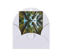 White Greeting Card - Nature Cedar Print Blank Blessed Card for Birthday, Wedding, Valentine's Day & Party Invitation