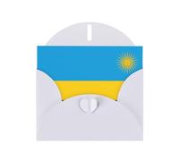 White Greeting Card Set with Blank Interior - Flag of Rwanda Print Pearl Paper Birthday, Wedding & Anniversary Cards