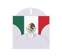 White Greeting Card Set with Envelopes â€“ Flag of Mexico Print Blank Cards for Birthday, Valentine's Day & Party Invitations