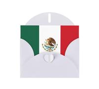 White Greeting Card Set with Envelopes - Flag of Mexico Print Blank Cards for Birthday, Valentine's Day & Party Invitations