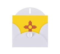 White Greeting Card Set with Envelopes - Flag of New Mexico Print Blank Cards for Birthday, Valentine's Day & Party Invitations