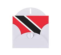 White Greeting Card Set with Envelopes - Flag of Trinidad and Tobago Print Blank Cards for Birthday, Valentine's Day & Party Invitations