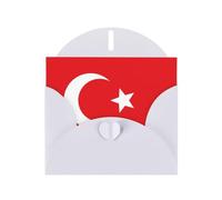 White Greeting Card Set with Envelopes - Flag of Turkey Print Blank Cards for Birthday, Valentine's Day & Party Invitations