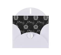 White Greeting Card Set with Envelopes - Supernatural Symbols Black Print Blank Cards for Birthday, Valentine's Day & Party Invitations