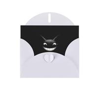 White Greeting Card with Envelopes - Silly Laughing Bat Print Blank Cards for Birthday, Wedding, Encouragement, Blessed Occasions