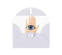 White Greeting Card YYHWHJDE Blue eyes in the palm of your hand Picture Perfect for Valentine's Day, Wedding Anniversary & Party Invitations