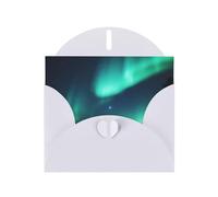 White Greeting Card YYHWHJDE Sky Aurora Picture Perfect for Valentine's Day, Wedding Anniversary & Party Invitations