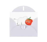 White Greeting Card YYHWHJDE Tomato kitten Picture Perfect for Valentine's Day, Wedding Anniversary & Party Invitations