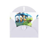 White Greeting Card YYHWHJDE Tourists taking the train Picture Perfect for Valentine's Day, Wedding Anniversary & Party Invitations