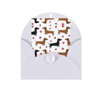 White Greeting Cards with Envelopes - Romantic Dachshunds Print Blank Note Cards, Perfect for Birthday, Wedding, Anniversary
