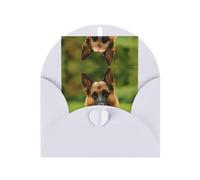 White Greeting Cards with Matching Envelopes â€“ Happy german shepherd Print Blank Blessed Cards for Birthday, Wedding, Valentine's Day