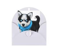 White Greeting Cards with Matching Envelopes - blue eyed dog Print Blank Blessed Cards for Birthday, Wedding, Valentine's Day