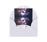 White Greeting Cards with Matching Envelopes - Earth and Moon Print Blank Blessed Cards for Birthday, Wedding, Valentine's Day