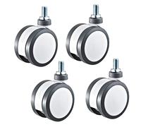White Grey 3 Inch Casters Wheels with Brake M12x25 Screw for Trolley Electronic Equipment 4pcs Casters(No Brake X4)