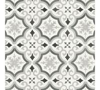 White Grey Morrocon Effect Vinyl Flooring For Livingroom, Kitchen, 2.8mm Cushion Backed Vinyl Sheet -4M(13'1") X 4M(13'1")-16M²