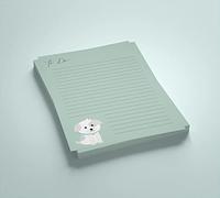White & Grey Puppy Notepaper 50 Pages - A5-148 x 210 mm - 170gsm
