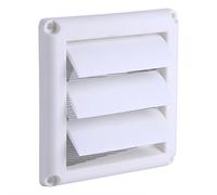 White Grille 9.44 mm External Dimension Ducting Air Vent with 100mm 4 inch Round Rear Spigot and Not Return Shutters (15 * 15cm)