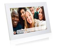 Grouptronics Gallery10 Easy To Use Wi-Fi Digital Photo Frame - 10 Inch, Send Photo or Video Via Free Phone App - Touch Screen, Auto Sleep & Rotate, Landscape or Portrait, 16GB - White