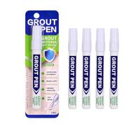 White Grout Pen 4 Pcs, Tile Grout Paint Marker for Bathroom & Kitchen Tiles, Waterproof Grout Reviver for Shower & Floor, Grout Whitener Pen for Restoring Discoloured Joints, Tile Grout Repair