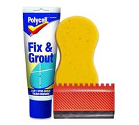 White Grout Repair Kit With 330g Tile Adhesive Tube, Grouting Tool Spreader, Cleaning Sponge, Joint Sealer, Whitener, Reviver Paste - Ideal for Bathroom Tile Fixes and Wall Surface Repairs