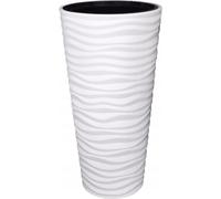 (White, H 79cm x D 40cm) Round Tall Plant Pot Elegant Large Flower Indoor Outdoor Garden Planters Sahara