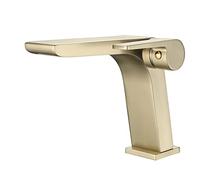 White h Single H Brass Waterfall Bathroom Sink Faucet, Modern Mixer Tap for Basin Design, Easy Installat, Quali