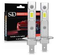 (white, H1) 2Pcs H1 H3 LED Car Headlights Bulbs Fanless Fog Lamps 20000Lm 40W Daytime Running Light Super Bright Fog Lamp Lights 6000K White 3000K Yellow 12V