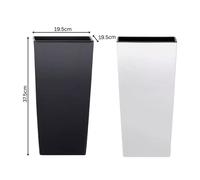 (White, H37cm W19.5cm) Tall Planter Plant Pot Flower with Insert Indoor Outdoor Garden Patio Home Large
