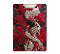 White Hair Skull Beauty clipboards Transparent Hard Board for Nursing Student Trade Quest Size 9 x 12 Silver
