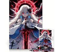 White-Haired Angel with Sword 1000 Piece Jigsaw Puzzle for Teenagers Smart Training Cozy Pastime Flawless Cut Bday Surprise (38x52cm)