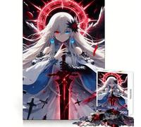 White-Haired Angel with Sword Adult Jigsaw Puzzle1000 Pieces Intellect Skill Peaceful Fun Ideal Fit Perfect Present (50x75cm)