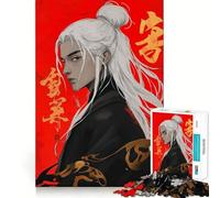 White-Haired Anime Character Jigsaw for Teenagers 1000 Pieces Mind Boost Fun Clean Cut Sturdy Components Heartwarming Gathering Activity (38x26cm)