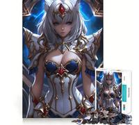 White-Haired Anime Warrior 1000 Adult Pieces Jigsaw Puzzle Mind Challenge Toy Neat Cut Perfect Alignment Family Fun Night Activity (50x75cm)