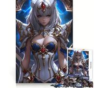White-Haired Anime Warrior 1000 Piece Jigsaw Puzzles for Adults Teenagers Thought Training Mindful Leisure Uniform Cut Bday Surprise (38x26cm)