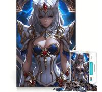 White-Haired Anime Warrior Jigsaw for Adults 1000 Pieces Brain Memory Game Laser Cut for Flawless Fit Unique Gift for Stress Relief (38x52cm)