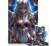 White-Haired Anime Warrior Jigsaw for Teenagers 1000 Pieces Mental Improve Play Uniform Size Precise Pieces Family Fun Night Activity (38x26cm)