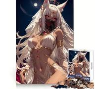 White-Haired Anime Woman 1000 Pieces Puzzles for Adults Cognitive Boost Mindful Escape Tight Lock (38x26cm)