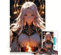 White-Haired Anime Woman Jigsaw Puzzle 1000 Pieces Cognitive Fun Play High Precision Die Cut Unique Gift for Stress Relief (50x75cm)