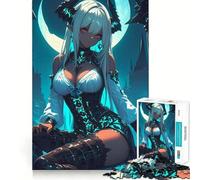 White-Haired Demon Anime Girl Gaming 1000 Piece Teenager Puzzles Brain Boosting Play Tight Interlock No Gaps Relaxing Indoor Group Activity (50x75cm)
