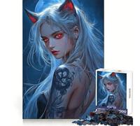 White-Haired Demon Fox Girl 1000 Pieces Puzzles for Adults Cognitive Boost Mindful Escape Tight Lock (38x26cm)