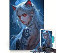 White-Haired Demon Fox Girl Adults Puzzles 1000 Piece Jigsaws Recall Skill Fun High Precision Die Cut Easy to Learn Family Enjoyment (50x75cm)