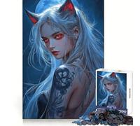 White-Haired Demon Fox Girl Jigsaw Puzzle 1000 Piece Think Training Casual Enjoyment Defined Edges Bday Surprise (50x75cm)